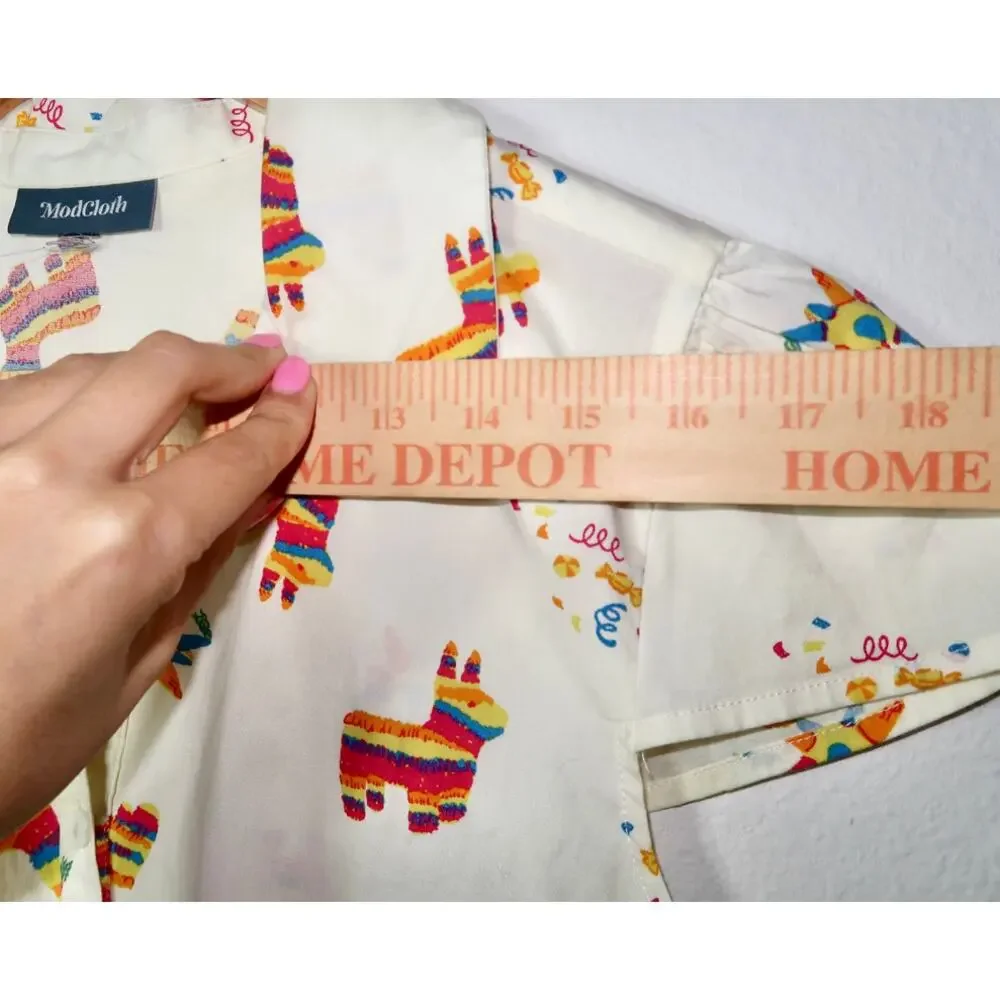 Anthropology Modcloth Piñata Button Front Top Small
